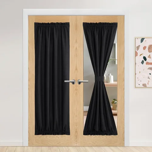 Vista 66 de NICETOWN Cortinas de Lino para Puerta Lateral - Cortinas Opacas con Aislamiento Térmico para Puerta Delantera Francesa para Sombra Pequeña