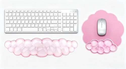 Vista 16 de Alfombrilla para mouse con reposamuñecas, juego de almohadillas de mouse de gel suave con soporte de muñeca de mano, bonitos accesorios