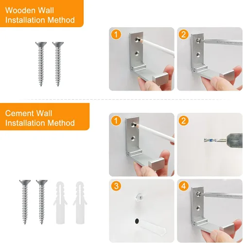Vista 6 de 5 ganchos plegables para colgar en la pared, ganchos plegables de aleación de aluminio, gancho plegable de aleación de aluminio para toallas