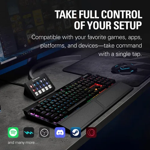 Vista 2 de Elgato Stream Deck Teclas de tijera—Controlador de flujo de trabajo con teclas macro personalizables para OBS, Twitch, Discord, Teams, Photoshop