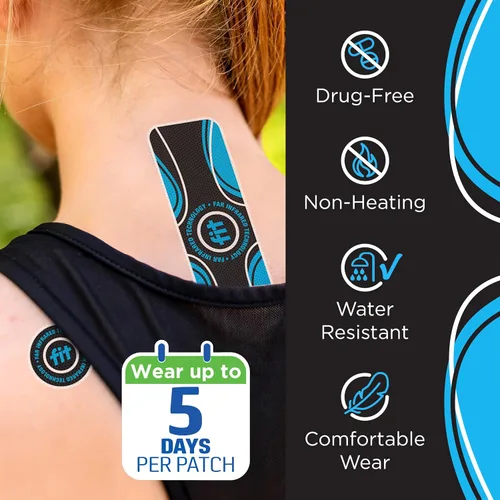 Vista 3 de JointFlex FIT Therapy - Paquete de prueba de parches de infrarrojos lejanos, soporta movilidad activa continua para músculos y articulaciones, hasta