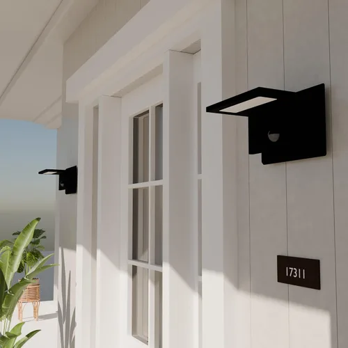 Vista 7 de Lámpara de pared para exteriores, sensor de movimiento, lámpara LED de montaje en pared, moderna lámpara de iluminación exterior de aluminio
