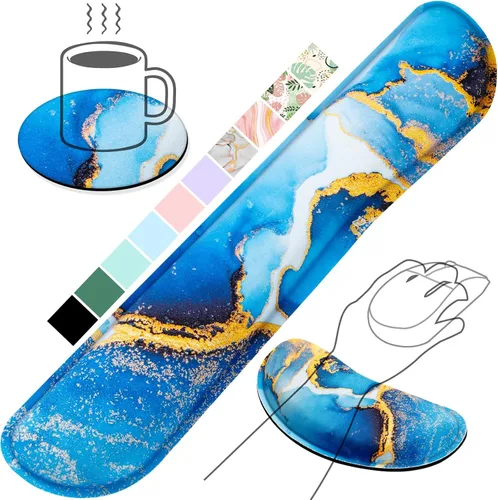 Vista 32 de Gimars Reposamuñecas para mouse, soporte de muñeca Pop It Fidget para aliviar la presión del mouse, almohadilla ergonómica de espuma viscoelástica