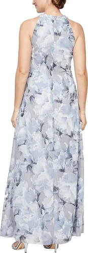 Vista 2 de S.L. Fashions Vestido largo de gasa para mujer con cuello halter joya