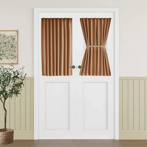 Vista 109 de Vatge Cortinas laterales autoadhesivas para puertas de cristal, sin taladro, extraíble, panel de filtrado de luz, 1 panel, 12 pulgadas de ancho x 60