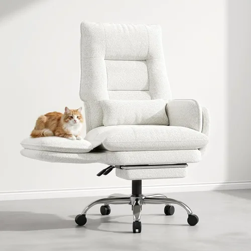 Vista 11 de Silla de oficina Criss Cross, reposabrazos abatibles para mascotas y sentarse con patas cruzadas, silla ergonómica ejecutiva