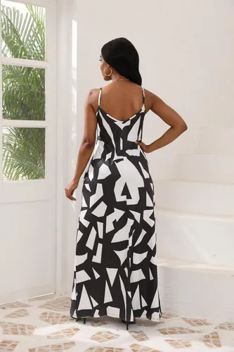 Vista 2 de vunahzma - Vestido largo para mujer, informal, de moda, sin mangas, de talla extragrande, holgado, con bolsillos