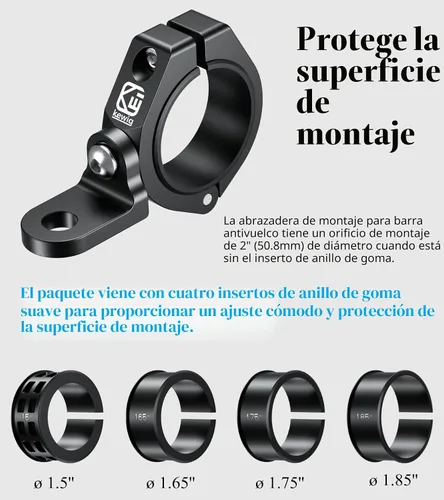 Vista 6 de BRCOVAN Soporte de bandera de látigo UTV, soporte de luz de látigo de aleación de aluminio macizo, soporte de montaje de barra de luz LED