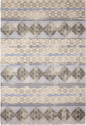 Vista 12 de French Connection Alfombra lavada a la piedra Estilo Halyn Ink Decoración bohemia moderna para el hogar Alfombra rectangular 100% algodón