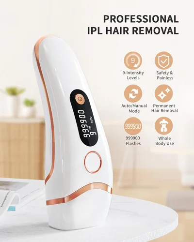 Vista 4 de Depilación láser para mujeres y hombres, dispositivo de depilación IPL 3 en 1 con enfriamiento de hielo, seguro en casa, reducción de crecimiento