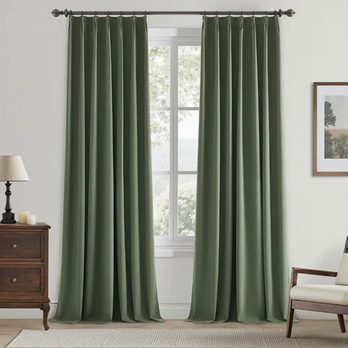 Vista 15 de UHITECH Cortinas plisadas pequeñas de 35 pulgadas de largo, cortinas opacas cortas para ventanas de sótano, aislamiento térmico, cortinas opacas
