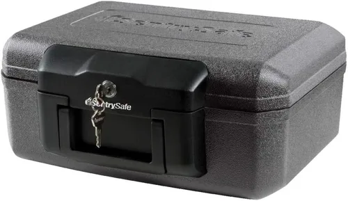 Vista 2 de SentrySafe Caja ignífuga 1200 con cerradura de llave, 0.18 pies cúbicos, color negro y caja ignífuga 1170 con cerradura de llave de 0.61 pies