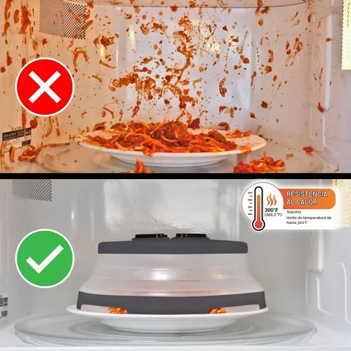 Vista 2 de HOVER COVER Cubierta magnética para salpicaduras de microondas, plegable de Microondas compactas de 10 pulgadas - Grafito