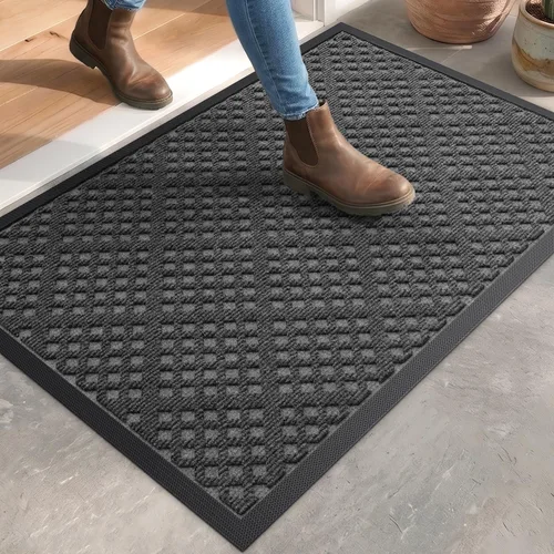 Vista 26 de DEXI Felpudo para puerta delantera, entrada exterior, 32 x 48 pulgadas Marrón