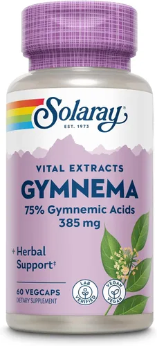 Vista 3 de SOLARAY - Extracto de hoja de gimnasia de 385 mg cápsulas para hombres y mujeres, suplemento de Gymnema Sylvestre para apoyo a base de hierbas