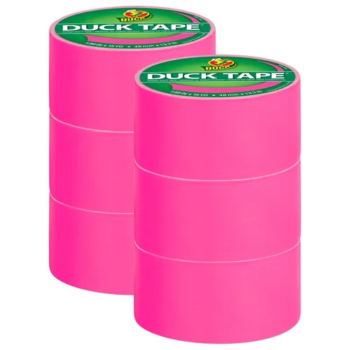 Vista 14 de Cinta adhesiva Duck Brand Duck de color, 6 rollos, Rosa bebé (240976_C)