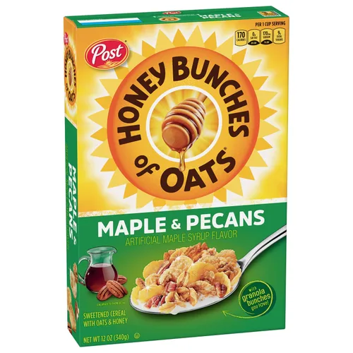 Vista 12 de Honey Bunches of Oats Cereal de desayuno de arce y nueces, hecho con racimos de granola, caja de 12 onzas