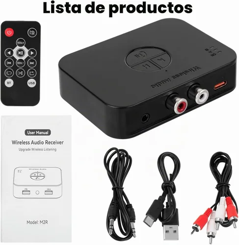 Vista 7 de M2R Bluetooth 5.4 Receptor de audio 0.14 in RCA adaptador Bluetooth para receptor de audio estéreo inalámbrico/unidad flash USB/NFC Conexión de un