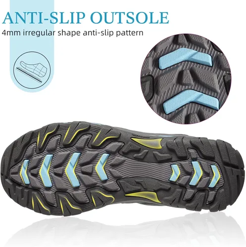 Vista 5 de CAMELSPORTS Zapatos de senderismo para mujer, transpirables, antideslizantes, ligeros, para exteriores, para senderismo, caminar