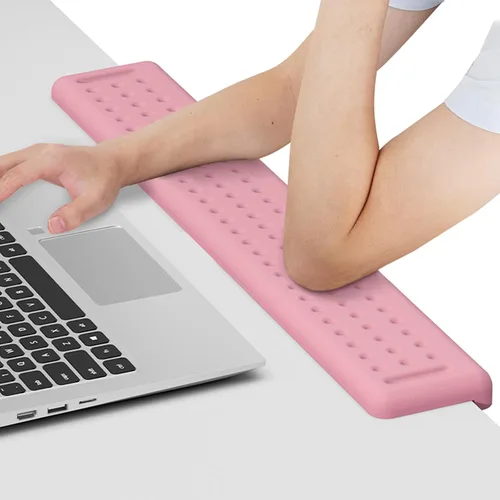 Vista 21 de Leolee Coderas de escritorio en forma de L para escritorio, reposabrazos de espuma viscoelástica negra para escritorio con base antideslizante