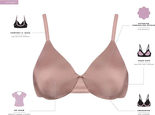 Vista 6 de Bali Womens One Smooth U Underwire Bra, Smoothing & Concealing Full-Coverage Bra, Df3w11