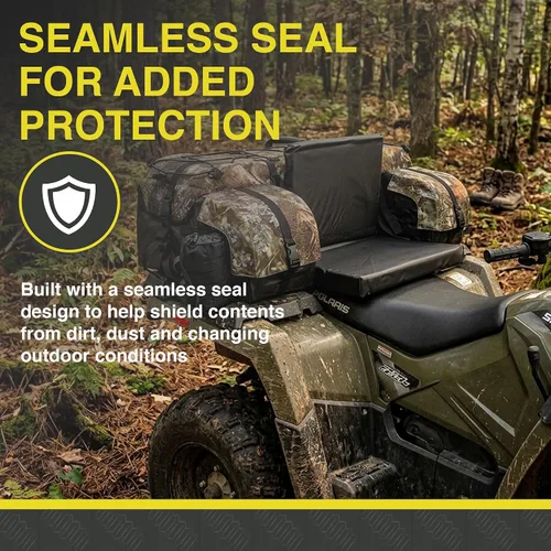 Vista 5 de ATV TEK Arch Series Paquete de utilidad de gran tamaño para rack trasero, bolsa de carga acolchada para ATV - Kings Mountain Shadow Camo