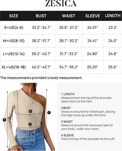 Vista 6 de ZESICA Camisetas de manga larga con un hombro para mujer, camisetas básicas ajustadas y ligeras de punto acanalado para otoño 2023