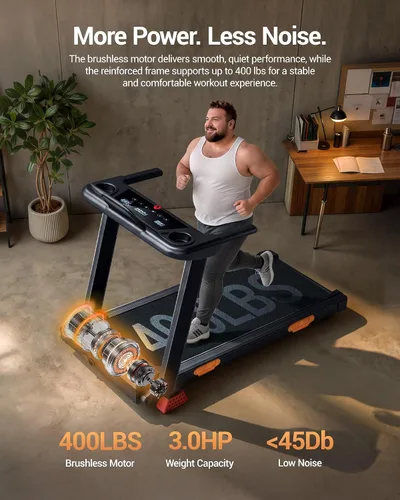 Vista 5 de Cintas de correr 16% para el hogar, caminadora inclinada plegable con mango