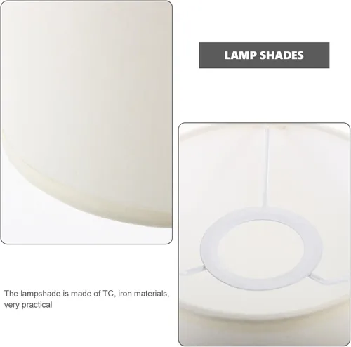 Vista 9 de Pantallas para lámparas de mesa, pantalla de pie, pantalla de lino, pantalla de tambor para E27, soporte de lámpara, pantalla de noche, lámpara