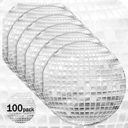 Vista 3 de Colarr 100 servilletas de discoteca de 3 capas de 6.5 x 6.5 pulgadas, servilletas de cóctel desechables de bola de discoteca, suministros de fiesta