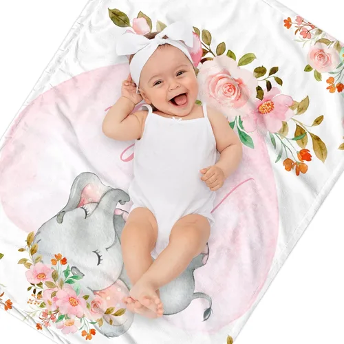 Vista 5 de Manta de bebé personalizada para niñas y niños, manta de bebé personalizada con nombre, mantas de regalo personalizadas súper suaves para niños
