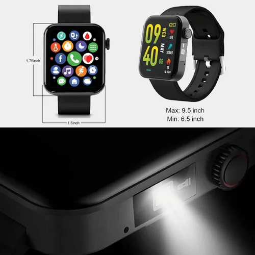 Vista 9 de Life Watch Monitor inteligente de frecuencia cardíaca y oxígeno en sangre Temperatura corporal Monitor de ejercicios Rastreador de pasos de fitness