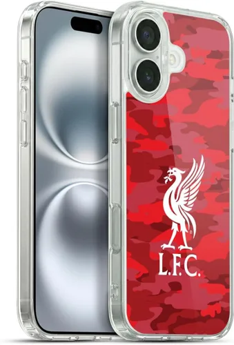 Vista 123 de Head Case Designs Funda de gel con licencia oficial del Liverpool Football Club Away Colourways Crest Camou [protección de grado militar] compatible