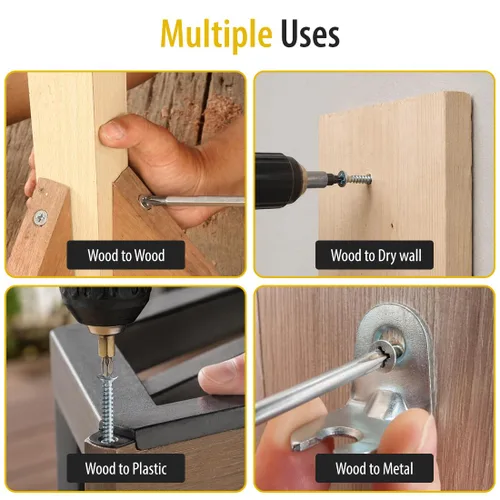 Vista 8 de 100 Unidades Tornillos para Madera #6 x 1" Cabeza Plana Recubiertos de Zinc Cabeza Phillips (BCP4) Phillips Drive, rosca profunda con punta fina