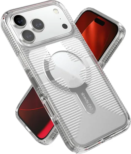 Vista 34 de Speck Funda transparente para iPhone 14 Plus, protección contra caídas, resistente a los arañazos, diseñada para MagSafe Slim iPhone 14 Plus de 6.7