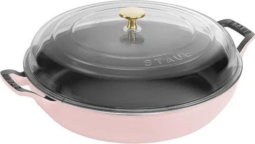 Vista 17 de Staub - Cazuela de hierro fundido de 3.5 cuartos con tapa de cristal