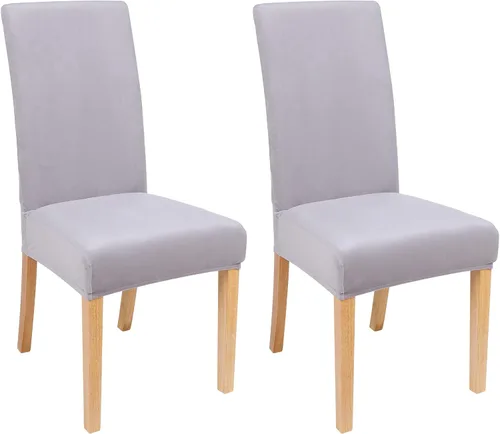 Vista 45 de smiry - Fundas para sillas de comedor de terciopelo elástico y suave, extraíbles, Terciopelo, Beige