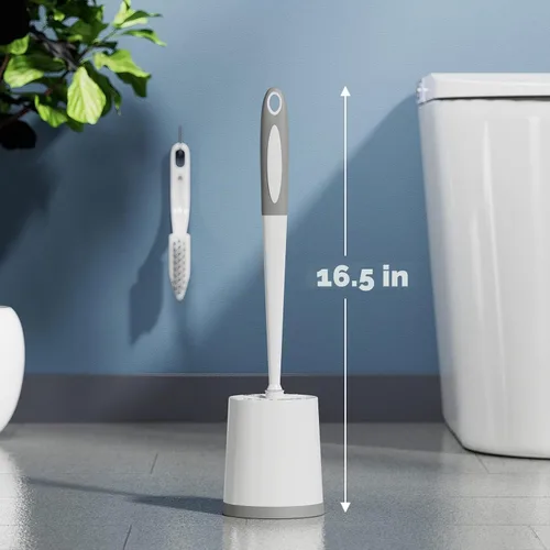 Vista 6 de Holaloha Cepillo de inodoro, paquete de 3 cepillos de inodoro para baño con soporte, accesorios de baño, cepillo de inodoro con 3 cepillos