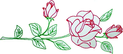 Vista 2 de Jack Dempsey 1600 134 - Fundas de almohada estampadas con borde blanco Perle, rosa de tallo largo, 2 por paquete