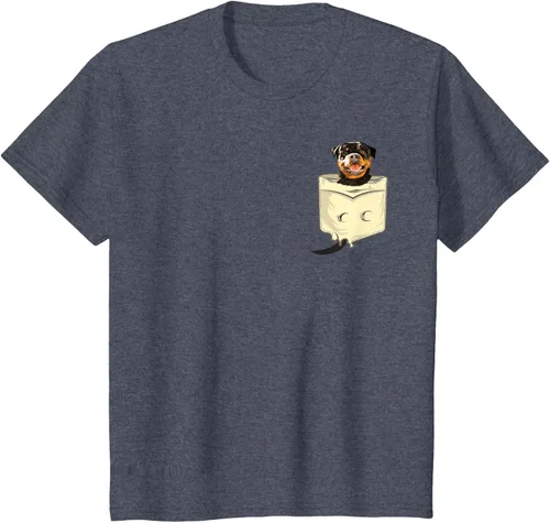 Vista 23 de Rottweiler In A Pocket - Camiseta de entrenamiento de cachorros para amantes de los perros, Negro