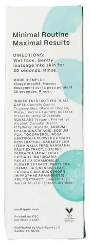 Vista 2 de Mad Hippie Gel Cleanser – Gel Cleanser – Jabón facial hidratante para mujeres/hombres con rosa, manzanilla y ácido hialurónico, 4 onzas líquidas
