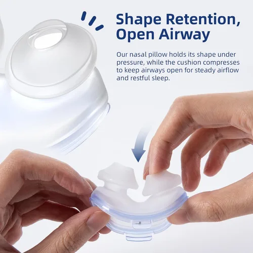 Vista 2 de Paquete de 3 cojines nasales de repuesto para ResMed AirFit P10, compatible con marco original Airfit P10, suministros de silicona CPAP de repuesto