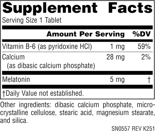 Vista 2 de Source Naturals Melatonina, Ayuda a Promover el Sueño*, 5 mg - 120 Tabletas