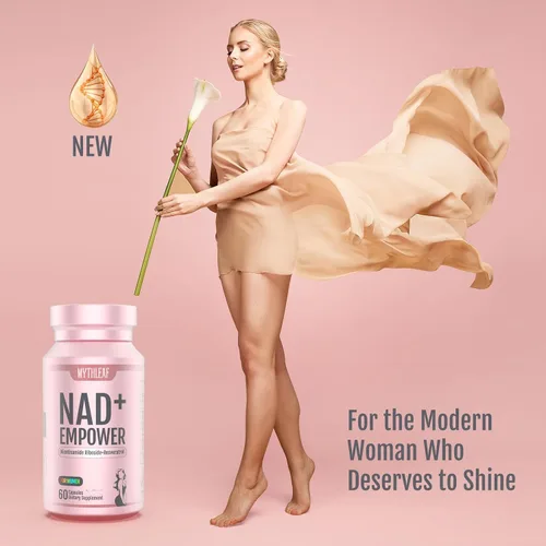 Vista 6 de Suplemento exclusivo NAD+ para mujeres, alternativa NMN con resveratrol, CoQ10, Cohosh negro, vitamina E para la salud celular, mejora la energía