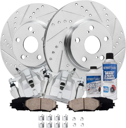 Vista 149 de Detroit Axle - Rotores de freno para Ford 2013-2019 Explorer Taurus Flex Lincoln MKT MKS, rotores de freno de disco ranurados perforados de repuesto