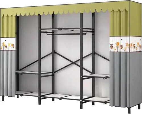 Vista 14 de large closets Folding Closet with Cloth Cover Clothes Closet Portable Wardrobe Closet Metal Iron Frame Closets for Bedroom Large Closet Space-saving