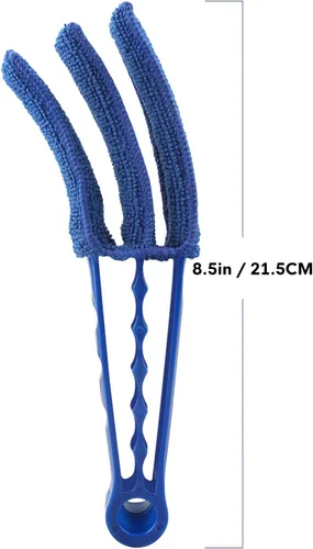 Vista 6 de Kit de cepillo limpiador de persianas de ventana, paquete de 2 cepillos con 6 fundas de microfibra, herramientas de limpieza para persianas