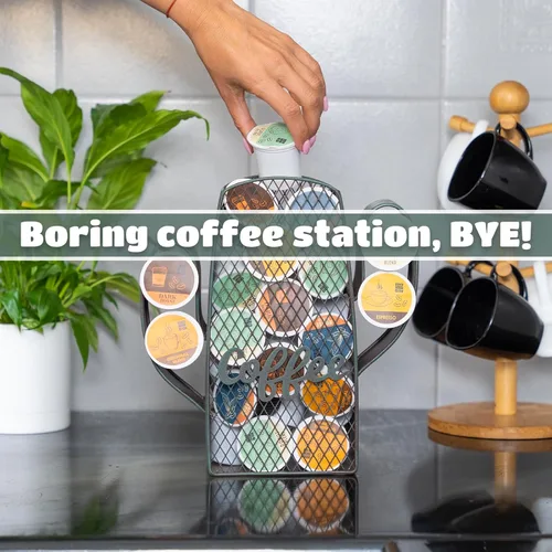 Vista 2 de Made Easy Kit Organizador de cápsulas de café, decoración funcional de la barra de café para el hogar, accesorios de almacenamiento de encimera
