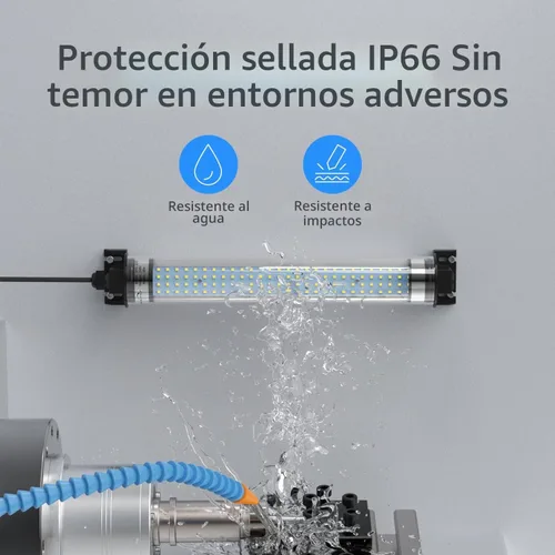 Vista 4 de Luz de trabajo LED, luz de tubo LED de máquina, lámpara de trabajo a prueba de explosiones IP66 impermeable 1500 lúmenes 15W 120V-220V reflector