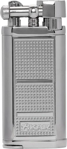 Vista 3 de Xikar Encendedor de tubería de tubería, sistema de encendido de pedernal reemplazable, tapa de encendido con bisagras, recargable, plateado